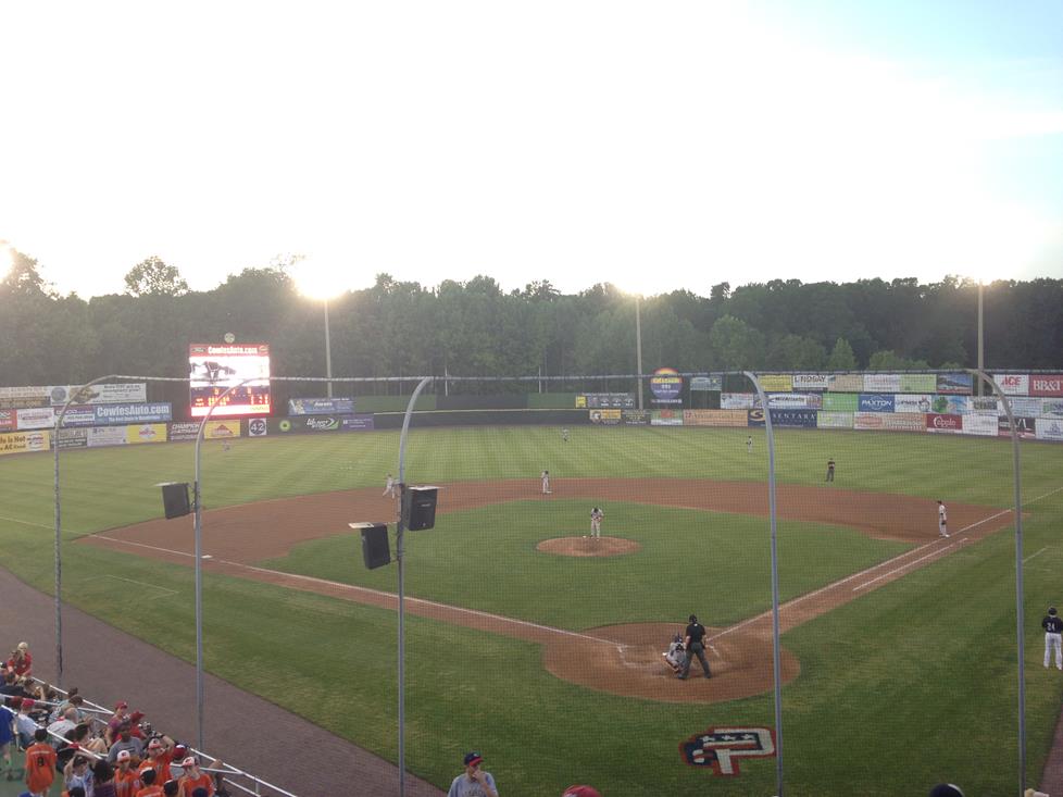 A view of the Potomac Nationals in action from the pressbox level.